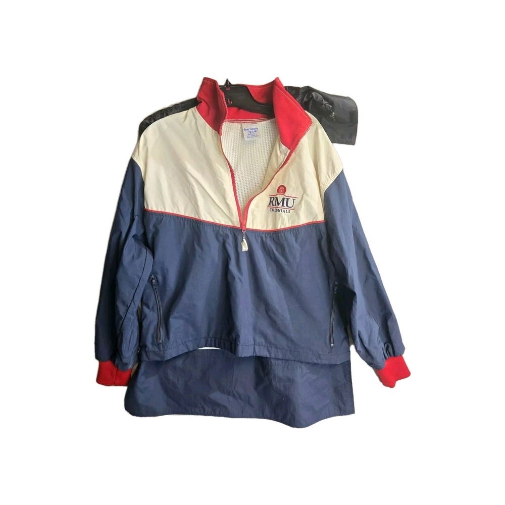 Vintage  Sew Sporty M RmU Colonials Hacket Color Block Robert Morris University